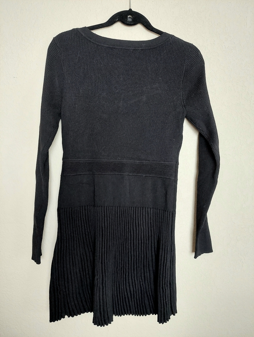 Lulus Chicest Crush Black Ribbed Long Sleeve Mini Sweater Dress Size L - Picture 4 of 13